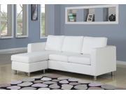 1PerfectChoice Kemen White Bycast PU Reversible Sectional Sofa
