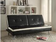 1PerfectChoice Akraco Black White PU Adjustable Sofa Bed Futon Sleeper