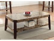 1PerfectChoice Dacia Faux Marble Brown Coffee Table