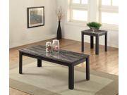 1PerfectChoice Arabia Faux Marble Black 2Pc Pack Coffee Table Set