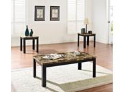 1PerfectChoice Finely Black 3Pcs Faux Marble Top Coffee Table Set