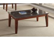 1PerfectChoice Faymoor Limestone Marble Walnut Coffee Table