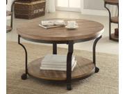 1PerfectChoice Geoff Round Oak Black Coffee Table