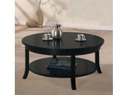 1PerfectChoice Gardena Black Round Coffee Table with Shelf