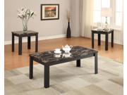 1PerfectChoice Carly Faux Marble Black 3Pc Pack Coffee Table Set