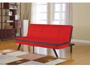 1PerfectChoice Penly Accent Adjustable Sofa Bed Futon Sleeper Couch Comfort PU Red Black New