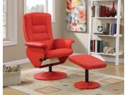 1PerfectChoice Arche Living Room Accent Comfort Recliner Chair Ottoman Red PU Padded Leather