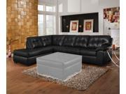 1PerfectChoice Simmons Usa Shi Tufted Sectional Right Sofa Chaise Onyx Leather Aire