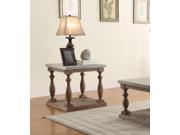 1PerfectChoice Leah Concrete Gray Salvage Oak End Table