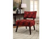 1PerfectChoice Able Red Fabric Espresso Accent Chair