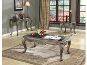 1PerfectChoice Chantelle Antique Platinum Finish Elegant Occasional Coffee Table With Granite Top