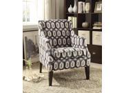 1PerfectChoice Zarate Gray Grid Fabric Accent Chair
