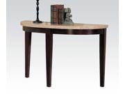 1PerfectChoice Britney White Oval Marble Top Walnut Sofa Table