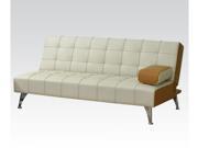 1PerfectChoice Lytton Transitional Adjustable Sofa Bed Futon Sleeper Couch In Beige Brown PU