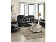 1PerfectChoice Isidro Black Leather Aire Motion Loveseat With Console