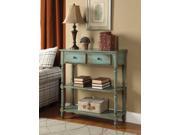1PerfectChoice Laney Antique Green Console Sofa Table Hallway Side Stand Storage Drawer Shelves