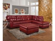 1PerfectChoice Simmons Usa Made Sectional Left Facing Sofa Chaise Tufted Cardinal Leather Aire