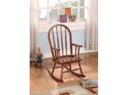 1PerfectChoice Kloris Collection Youth Kids Wood Rocking Chair In Tobacco Finish With Round Back