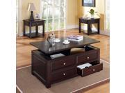 1PerfectChoice 3pc Modern Functional Lift Top Coffee End Table Set With Storage Drawers Espresso