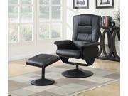 1PerfectChoice Arche Living Room Accent Comfort Recliner Chair Ottoman Black PU Padded Leather