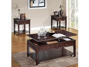 1PerfectChoice 3PC Functional Occasional Lift Top Coffee Table End Table With Drawer Set Walnut