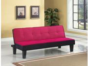 1PerfectChoice Hamar Simple Living Room Adjustable Sofa Bed Futon Flannel Fabric Color Pink Option