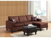 1PerfectChoice Robyn Modern Small Living Room Reversible Chaise Sectional Chocolate Microfiber