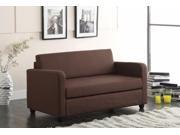 1PerfectChoice Conall Adjustable Sofa Bed Futon Sleeper Couch 2 Seater Chocolate Fabric New
