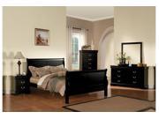 1PerfectChoice Louis Philippe Black Queen Sleigh Bed