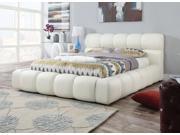 1PerfectChoice Acacia Ivory PU Leather Eastern King Platform Bed