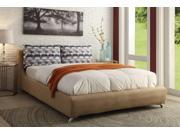 1PerfectChoice Lightriver Light Brown Linen Queen Bed