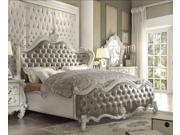 1PerfectChoice Versailles Vintage Gray PU Bone White Cal King Sleigh Bed