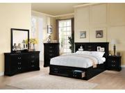 1PerfectChoice Louis Philippe Black Queen Storage Bed Bookcase Drawers