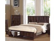 1PerfectChoice Travell Walnut Eastern King Panel Bed Drawers