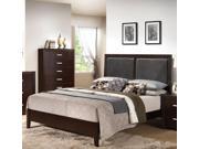 1PerfectChoice Ajay Espresso And Black PU King Platform Bed