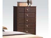 1PerfectChoice Racie Contemporary Five Drawer Chest With Decorative Hardware In Dark Merlot