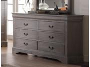 1PerfectChoice Louis Philippe Antique Gray 6 Drawer Dresser