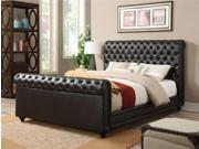 1PerfectChoice Norris Espresso PU Leather King Sleigh Bed