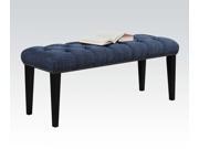 1PerfectChoice Faye Bedroom Accent Bench Blue Linen Fabric Nailhead Trim Button Tufted Seat New