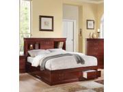 1PerfectChoice Louis Philippe Cherry Cal King Storage Bed With Bookcase