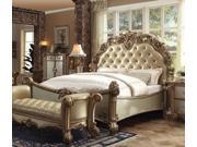 1PerfectChoice Vendome Traditional Gold Patina Bone King Sleigh Bed
