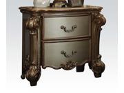 1PerfectChoice Vendome Traditional Gold Patina Bone 2 Drawer Night Stand