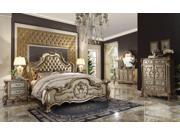 1PerfectChoice Dresden Traditional Gold Patina Bone Queen Bed