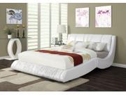 1PerfectChoice Nathan White Bycast PU Leather Queen Platform Bed