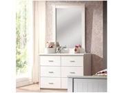 1PerfectChoice Bungalow White 6 Drawer Dresser And Mirror