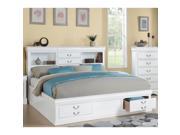 1PerfectChoice Louis Philippe White Cal King Storage Bed Bookcase Drawer
