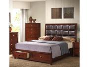 1PerfectChoice Ilana Brown Cherry King Storage Bed