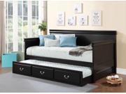 1PerfectChoice Bailee Black Wood Trundle Twin Daybed