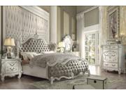 1PerfectChoice Versailles Vintage Gray PU Bone White Queen Sleigh Bed