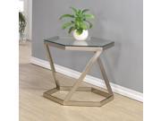 1PerfectChoice Contemporary Nickel Tempered Glass Top Metal End Table
